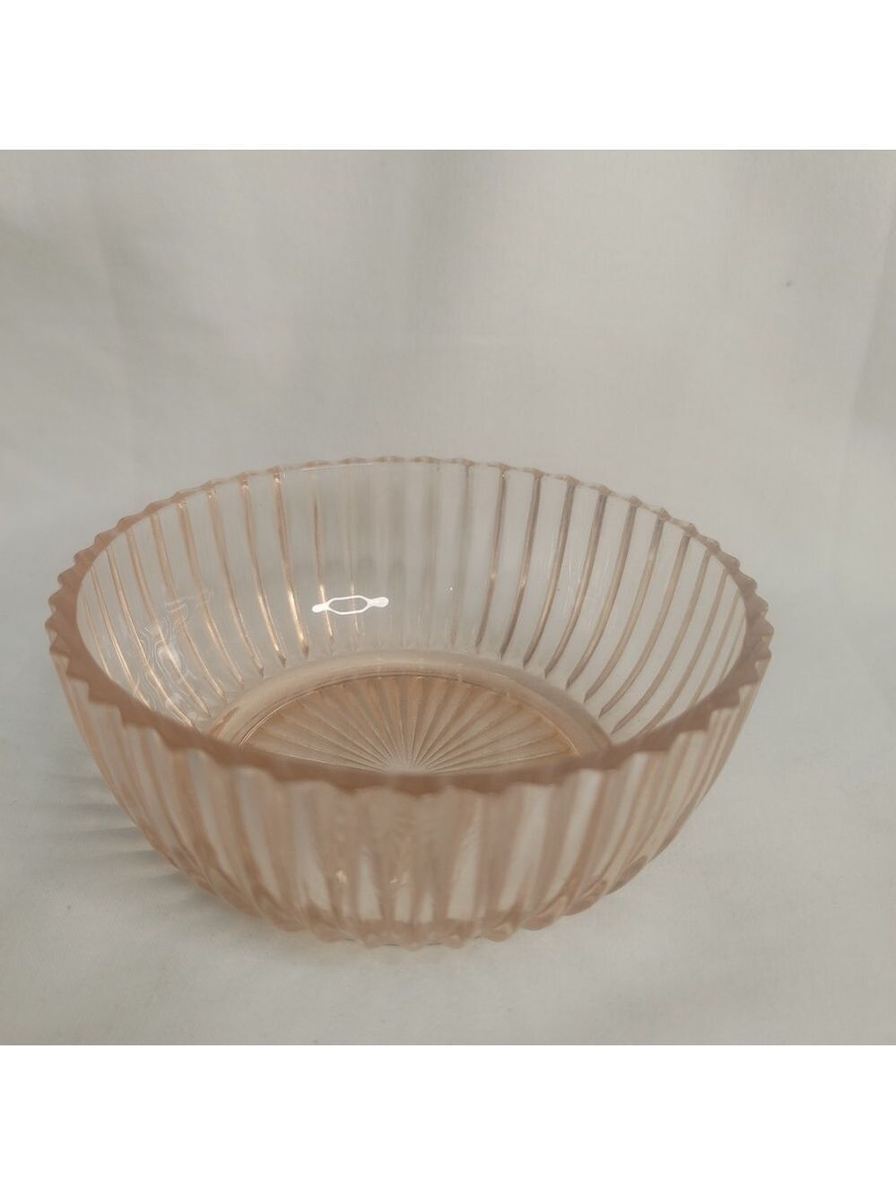 Vintage Anchor Hocking Queen Mary Pink Depression Glass Ribbed Berry Bowl